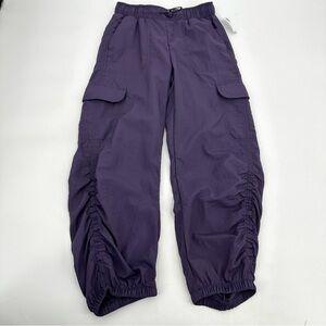 Old Navy Pants Girls M 8 Kids Purple High Waisted Parachute Jogger Cargo Ruched